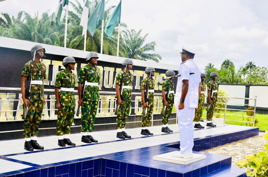 COURTESY VISIT FROM R ADM EE EBE, ADMIRAL SUPERINTENDENT TO R ADM IM ALBARA, FLAG OFFICER COMMANDING NAVAL TRAINING COMMAND
