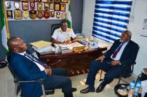 Members of Port Harcourt Boat Club on a courtesy visit to the Admiral Superintendent