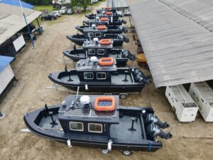 CONSTRUCTION OF 7 X 9.2 METRE GLASS REINFORCED PLASTIC SEMI-BALLISTIC BOATS AND TROLLEYS FOR RUSH RIGHT NIGERIA LIMITED